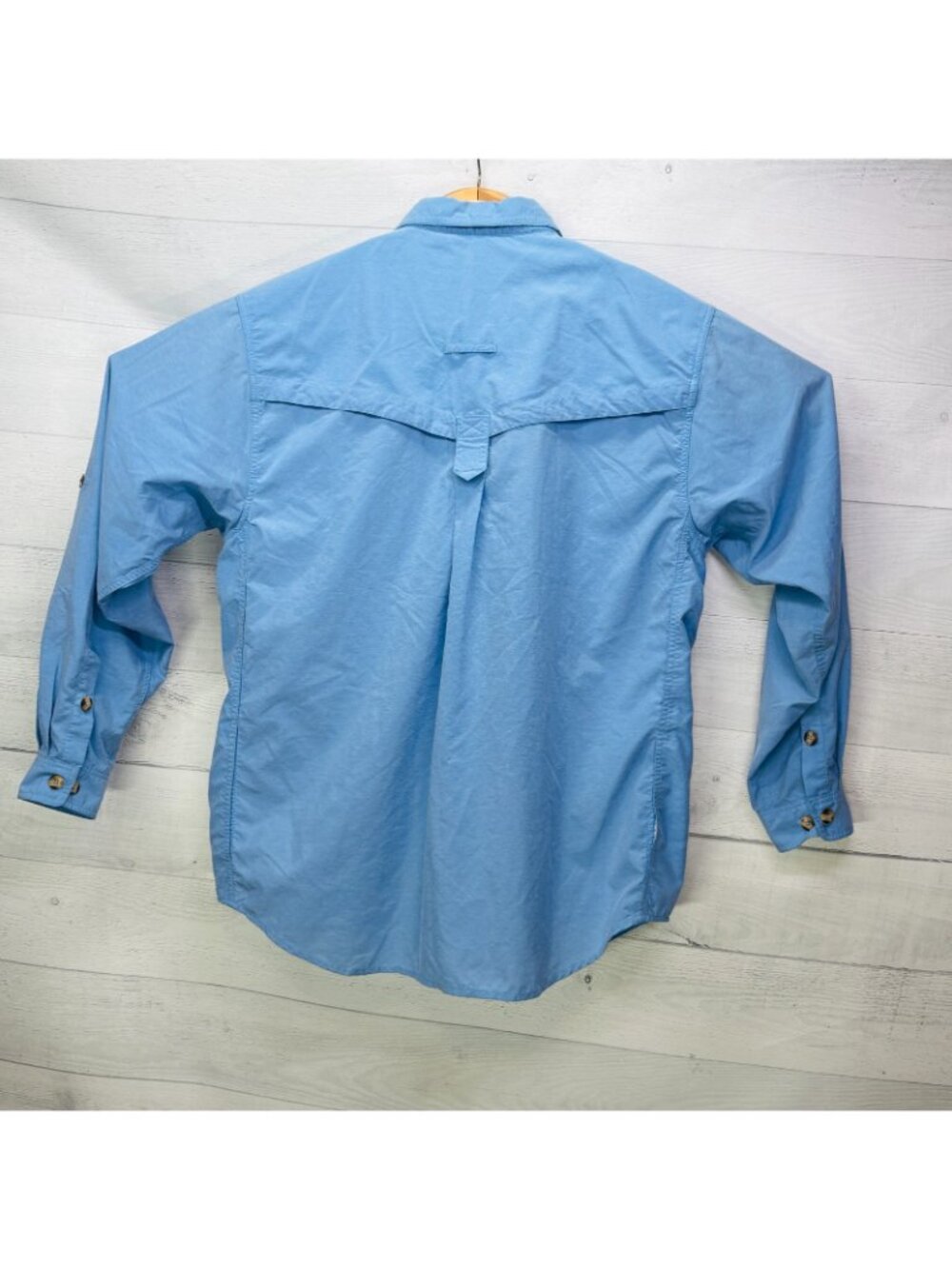 ExOfficio Mens L Adventure Travel Shirt Blue Long Sleeve Ventilated Hiking - Picture 7 of 12